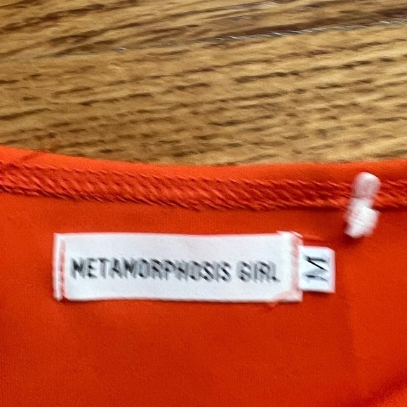 METAMORPHOSIS GIRL Orange Off-The-Shoulder Midi Dress Size Medium Cocktail - Picture 3 of 5